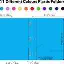 6 Pack Heavy Duty Plastic Pocket Folder with Prongs and Clear Front Pocket, 3 Pockets Folders with 3 Prongs and 2 Card Slot, Orange File Folders Fit Letter Size Paper for Office School Home Business