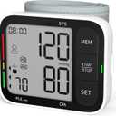 KIKEANG Blood Pressure Cuff Wrist, Universal Bp Cuff(5.3-8.4in) Large LCD Display 2 Users Total 240 Memories, 2 AAA Batteries & Carrying Case Included
