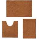 Flotstiga Bathroom Rugs Sets 3 Piece,Super Absorbent Soft,Thick,Machine Washable Chenille Bath Mat,Non Slip Toilet Floor Rug,Bath Mats for Bathroom,16x24 Plus 20x32 Plus 20x20 U Shape,Champagne