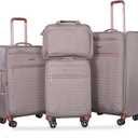 Travelhouse Luggage Set, Softside Suitcase 4-Piece (16/20/24/28), Expandable Lightweight Luggage Sets with Duffel Travel Bag,Suitcase with Double Spinner Wheels (Khaki)