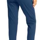 Soothfeel Women's Pants with 4 Pockets 7/8 Stretch High Waisted Sweatpants Travel Athletic Work Golf Pants for Women (Blue, M)