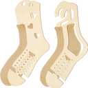 4 Pieces Sock Blockers for Knitting Wooden Sock Blockers Adjustable Thicken Knit Sock Ruler Tool Stocking Blockers Wood Sock Form Stretchers for Knitting Crochet Stocking Display Knitters Beginners