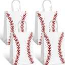 3 x Rarapop Baseball Party Favors Gift Bags with Handle, 12 PCS Paper Snack Treat Goodie Bag for Baseball Theme Games Day Sports Goody Bags Birthday Party Decorations Supplies, 1 count