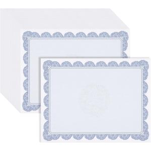 Best Paper Greetings 96-Sheet Navy Blue Floral Certificate Paper - Letter Size 8.5 x 11 in - Graduation Diploma Style - Blank Certificates & Cardstock for Printing
