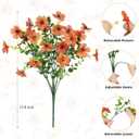 Bassion Fall Artificial Flowers for Outdoors, 16 Bundles Silk Fake Mums Autumn UV Resistant Faux Plants for Planter Outside Window Box Porch Patio Garden Home Fall Decorations (Orange)