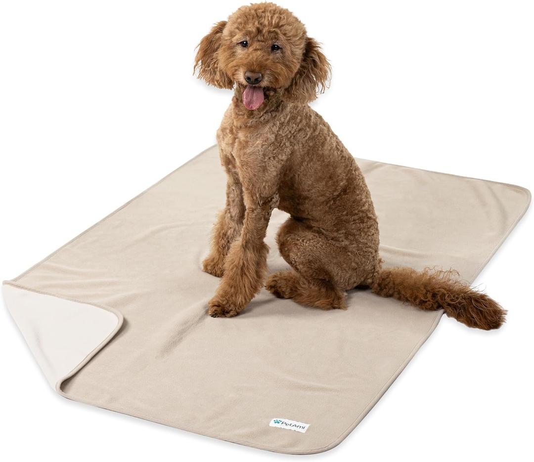 PetAmi Waterproof Dog Blanket for Medium Large Pets Dogs Cats, Pet Couch Cover Protector for Furniture, Reversible Washable Soft Fleece Cat Blanket for Bed Couch Sofa, 40x60 (Taupe/Beige)