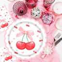 Cherry Baby Shower Decorations for Girls - Shes the Cherry On Top Themed Table Centerpieces, Banner, Hanging Swirls, Plates & Napkins, Sweet Welcome Baby Party Supplies