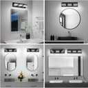 Modern LED Small Bathroom Lights Fixtures 3-Light,Metal Black Acrylic Wall Lighting,Vanity Lights for Bathroom Over Mirror 6000K 16in