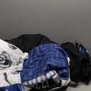 A Nice Night Sports Geometric Grid Black Patchwork Baseball Printed for Boys Full 6Pcs Bed in A Bag Comforter Bedding Set,Blue