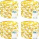 4 Pack 60 LED Fairy Lights Battery Operated with Timer, 20FT Waterproof Twinkle Lights Indoor Outdoor, Cuttable String Lights for Bedroom, Wedding, DIY, Centerpiece, Christmas Decorations (Warm White)