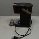 Single Serve One Cup Coffee Maker, for K Cups and Grounds, Mini Coffee Maker with Portable Handle, 6 to 12 Oz Brew Size, for Travel, Camping, Office, RV and Dorm, 120V, Black and Gold