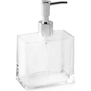 Huang Acrylic Clear Rectangular Refillable Liquid Soap Dispenser Pump for Bathroom Vanity Countertop, Kitchen Sink - Holds Hand Soap, Dish Soap, Hand Lotion