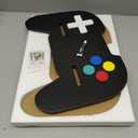 Game Room Decor Gaming Floating Shelf, Controller Wall Shelf with Hooks