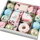 58PCS Pastel Christmas Ornaments Set, Assorted Colorful Candy Doughnut Christmas Balls Ornaments, Shatterproof Macaron Xmas Baubles Hanging Decorations for Christmas Tree/Party/Holiday (Style 2)