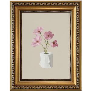 Vintage Gold Framed Wall Art Funny Bathroom Canvas Wall Art Toilet Paper Botanical Print Floral Artwork Minimal Plant Picture Bathroom Wall Decor for Guest Restroom 16x24 Inch