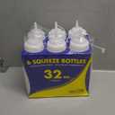 New Star Foodservice Squeeze Bottles, Plastic, Wide Mouth, 32 oz, Clear, Pack of 6