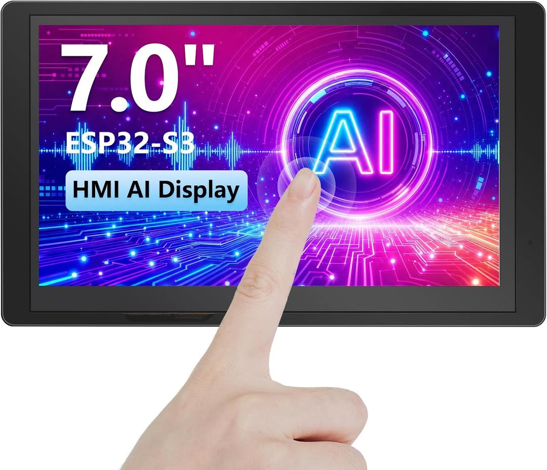 ESP32 Display, 7 Inch Advance HMI ESP32-S3 IPS Touchscreen with Acrylic Case, Support AI Speech Interaction, 800480 Resolution, Up to 240MHz Frequency, Compatible with Arduino, ESP-IDF