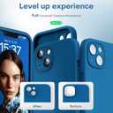 HATOSHI 3 in 1 for iPhone 13 Case, with 2 Pack HD Screen Protector, [Upgraded Full Camera Protection] Liquid Silicone Silky-Soft Touch Slim Shockproof [Anti-Scratch] [Multi-Color] 6.1", Midnight Blue