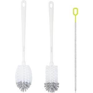 2 Pack 14 Inch Bottle Brush & 12 Inch Straw Brush Cleaner Set - Heavy Duty Kitchen Bottle Brushes for Cleaning Water Bottles, Mugs, Sippy Cups & Tumblers, Lab Use (Large)