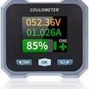 400A (Max 500A) 10-100V Battery Monitor for RV Motorcycle Golf Cart Solar Panel Battery with LCD Backlight Screen,Capacity Percentage Time Power Voltmeter Display Black