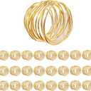 Gold Napkin Rings - 24 PCS Metal Napkin Rings(Twisted Wire) Napkin Holders Buckles for Family Dinner, Wedding, Party,Table Decorations