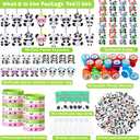 Seajan 162 Pcs Panda Birthday Party Favors for 16 Kids Include Keychain Ring Bracelet Stamp Erasers Sticker Bag Tags for Theme Birthday Baby Shower Party Decor