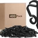 Marsui 400 Pieces Christmas Light Clips Outdoor Gutter Hooks Plastic Seasonal Weatherproof Clips Holiday Fence Hooks for Christmas Roof Tree Outside Hanging String Lights (Black)