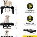 Pet Zone Elevated Dog Bowls Designer Diner 3 Height Adjustable Raised Dog Bowl Stand with 2 Stainless Steel Bowls (7 Cup Capacity Each)