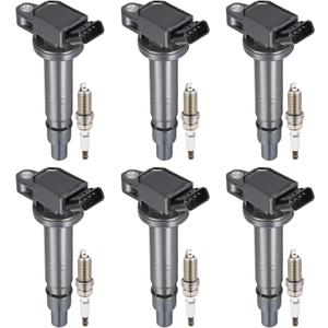 BDFHYK 6 Ignition Coil Pack UF495 and 6 Iridium Spark Plug 6176 Compatible with Toyota Tacoma Tundra 4Runner FJ Cruiser V6 4.0L 2005 2006 2007 2008 2009 2010 2011 2012 2013 2014 Coil for 5C1419 C1426