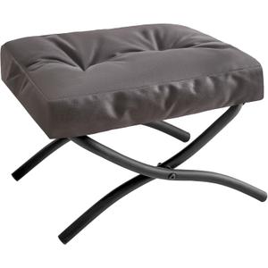 IBUYKE 11.8 H Folding Footrest Stool, Rectangle Small Foot Stool Accent Ottoman for Lazy Chair, Modern Portable Ottoman Foot Rest for Living Room Bedroom, Dark Grey WBD020BG