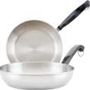 Farberware Classic Stainless Steel Frying Pan Set / Fry Pan Set / Stainless Steel Skillet Set - 8.25 Inch and 10 Inch, Silver