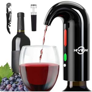 Electric Wine Aerator,Wine dispenser,Aeration and Decanter Wine Pourer,Red White Wine Accessories,Wine Gifts Black