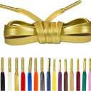 Loop King Laces 1 Pair Luxury Leather Shoe Laces with Gold Tips (5-6 Eyelets / 90cm / 36")