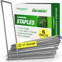 AMAGABELI 6 Inch 500 Pack Galvanized Landscape Staples 11 Gauge Anti-Rust Heavy Duty Garden Stakes Plant Cover Spikes U-Shaped Sod Pins Fence Stakes for Weed Barrier,Irrigation Tubing,Lawns,Decoration