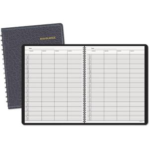 AT-A-GLANCE 8031005 Four-Person Group Undated Daily Appointment Book, 8 1/2 x 10 7/8, Black
