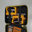 Premium Cabinet Clamps 2 Pack with Protective Case, Solid Cast Steel Construction, Integrated Drill Guide with EVA Pads, Face Frame Alignment Tool Clamp for Cabinet Installation & Woodworking