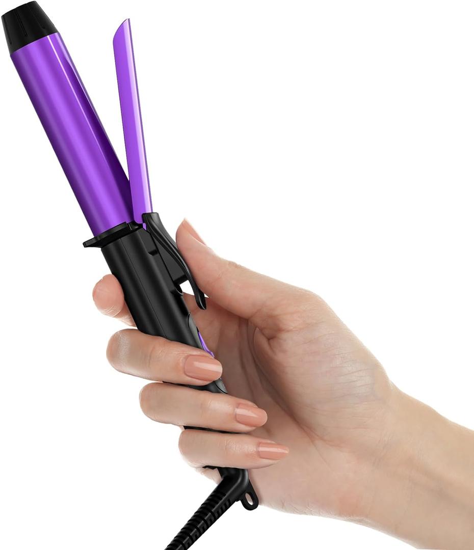 1 Inch Barrel Travel Curling Iron, Dual Voltage, Ceramic Mini Hair Curler with Keratin&Argan Oil Infuse, Travel Size Curling Iron with Storage Bag