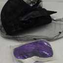 Ramede 2 Pcs Halloween Witch Hat Costume Set for Women Witch Hat with Veil Flower Feather Accessories and 28" Wig for Cosplay(Black)