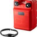 VEVOR Marine Tank, 6.34-Gallon/24-L Portable Tank with 9.8ft Hose, Gauge for Outboard Engine, Yacht, Fishing, Deck Boat, Red