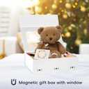 White Large Gift Box with Window, 13.5"x9"x4.3" Bridesmaid Box for Gifts Giving,Birthday Gift Boxe with Magnetic,Closure Lid Gift Boxs for Presents,Cute Box,Luxury for Gift Packaging,Gift Boxes for Wrapping Gifts