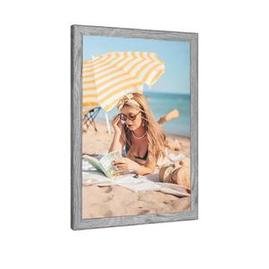 20x24 Wood Frame Gray, Rustic Natural Grey Wooden 24x20in Poster Picture Frame, Distressed 20 x 24inch Woodgrain Gallery Photo Frame with HD Plexiglass, Horizontal Vertical Wall Mounting Display 1pcs