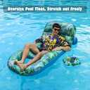 FindUWill Pool Floats Adult - Inflatable Large Pool Float Lounger with Cup Holder, Floating Pool Lounger Raft, Sunchill Tanning Float Pool Accessories Decor Floaties for Lake, Pool, Beach