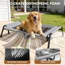 Lekereise Outdoor Elevated Dog Bed,Raised Dog Beds for Large Dogs, Washable Dog Cot with Headrest Sides, Non-Skid Feet,Breathable Mesh,Cooling Pet Beds for Indoor or Camping