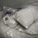 Furhaven 30" Round Calming Donut Dog Bed for Medium/Small Dogs, Refillable w/ Removable Washable Cover, Up to 45 lbs - Shaggy Plush Long Faux Fur Donut Bed -Mist Gray, Medium,30.0"L x 30.0"W x 10.0"Th