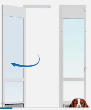 XLarge Openable Pet Door for Sliding Glass Doors, Adjustable 91 7/16" to 96" Slider Height, Extra Large Dog Door for Sliding Glass Door, All-Metal Framed & Panel & Lock -Extra Large Tall