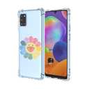 EUAGVQY Case for Samsung A31 Floral Transparent Soft TPU Phone Case Air Cushion Shockproof Bumper Protective Phone Cover for Samsung Galaxy A31,Smiling Face