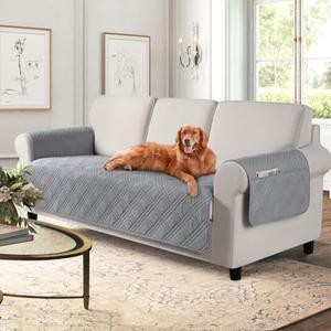 TAOCOCO Waterproof Sofa Covers for Dogs Pets with Non Slip Backing, Couch Seat Covers with Side Pocket for 3 Cushion Couch Washable Dog Couch Cover Protector Sofa Slipcovers(Sofa, Light Gray)