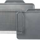All-Clad Pro-Release Nonstick Bakeware Set 3 Piece Oven Safe 450F Half Sheet, Cookie Sheet, Muffin Pan, Cooling & Baking Rack, Round Cake Pan, Loaf Pan, Baking Pan Grey, 1 count