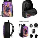 German Shepherd Backpack for School Girls 7th Grade with Lunch Box Dog Bookbag for Kids 8-12/10-12/12-14 Butterfly Middle School Bag Lunchbox Pencil Case Set Children Book Bag Lunch Bag