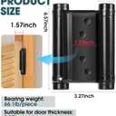 6 Inch Double Action Spring Hinge, 201 Stainless Steel, Cafe Salon Door Self-Closing Door Hinges with Pins and Screws (4-Pack) (Black, 6 inches)